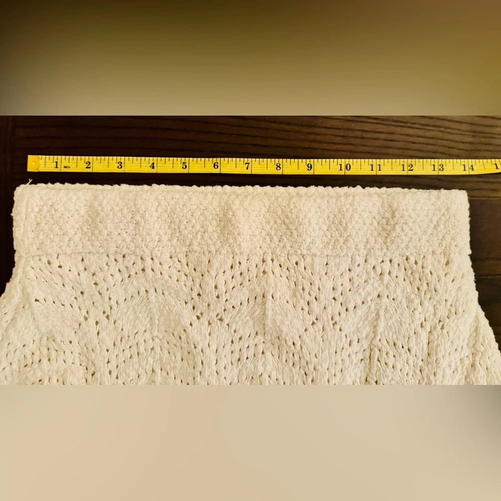 Gianni Bini Mini skirt Size L boutique crochet white Boho cottage cottagecore